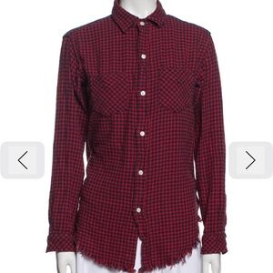 Current/Elliott Red and Black Checkered Women's Button Down Shirt